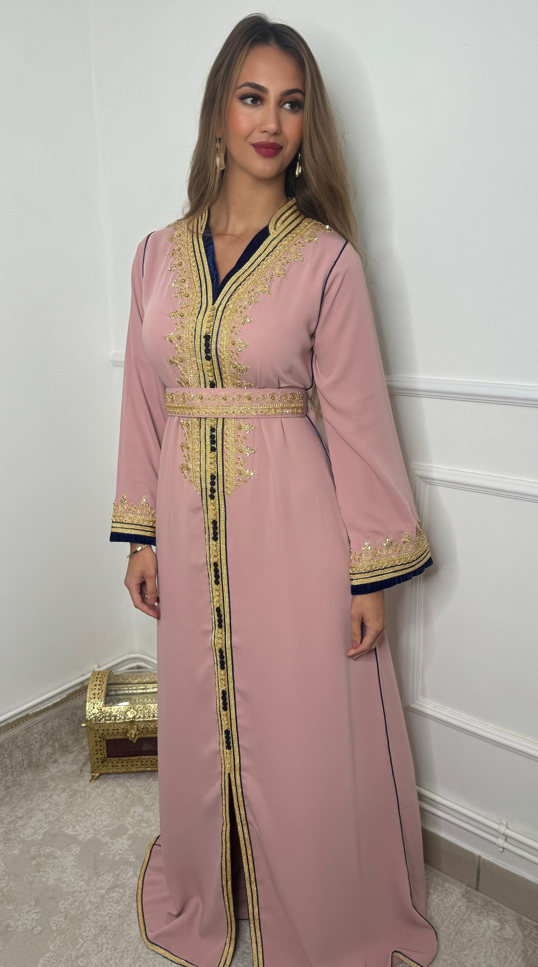 Caftan NORA rose poudrée