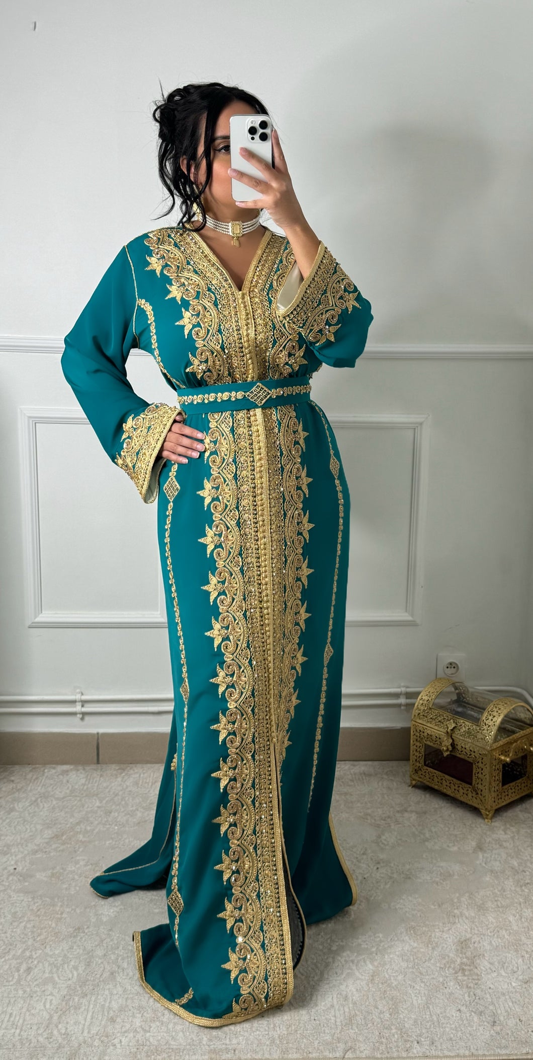 Caftan MANEL bleu canard