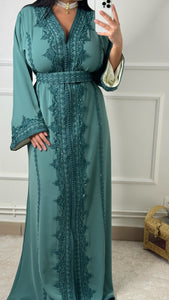 Caftan Rania vert émeraude