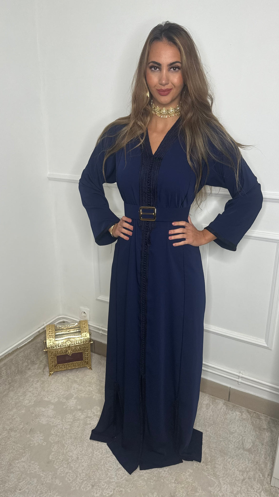 Caftan Nina bleu nuit