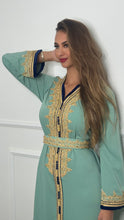 Charger l&#39;image dans la galerie, Caftan NORA vert eau